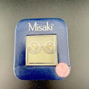 Circle Geometric Earrings with Cultured Pearls by Misaki NIB